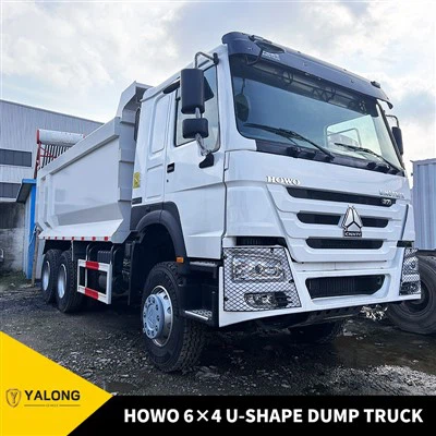 HOWO 6×4 U-모양 덤프 트럭: 끈적거리고 무겁고 수분이 많은 재료를 위한 최고의 솔루션